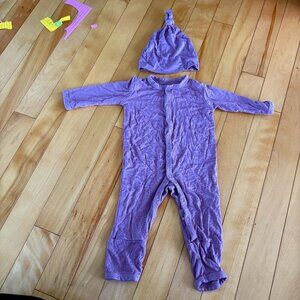 Kyte Baby Romper PJs with Snaps 0-3 months Dusty Pink Includes Hat